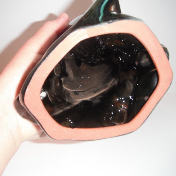 Vintage Blue Mountain Pottery Ceramic Owl Figurine Statue Green/Black Canada - Picture 7 of 7